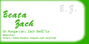 beata zach business card